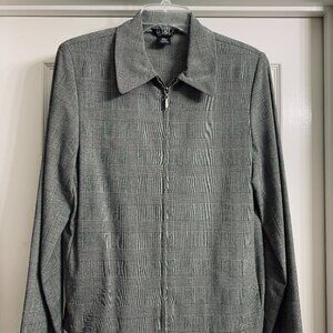 Rafaella Women's Gray and White Print Jacket, Size 8